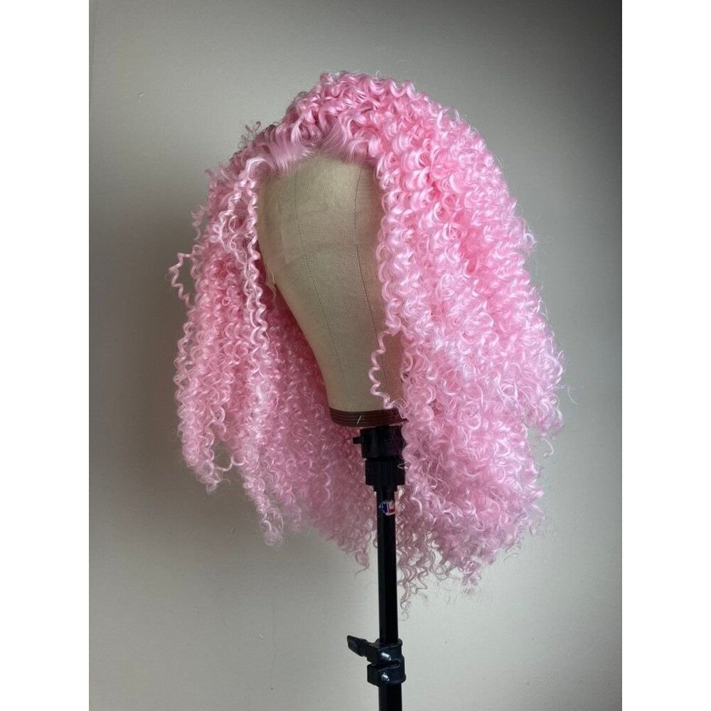 Pink Wig, Pinky Kinky Curly Wig